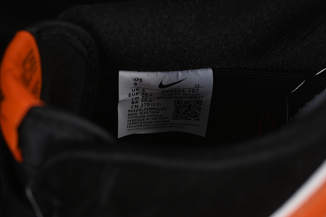 Nike [FV3694-107]-[AIR FORCE 1 07 LOW CASUAL SNEAKERS BLACK/ORANGE]-[WOMAN:36-39]-[MAN:40-45] - Image 10