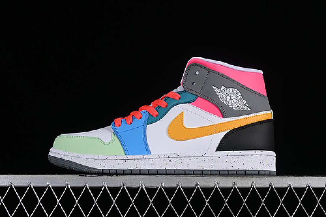 Jordan [FN1190-100]-[AIR JORDAN 1 MID WHITE/TAXI/DARK SHADOW/HYPER PINK/NEW EMERALD/VAPOR (GREEN]), photo 1