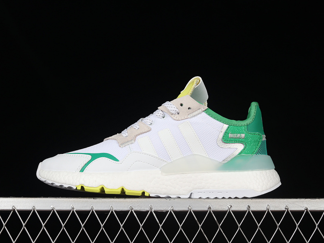NITE JOGGER BOOST SHOES CLOUD WHITE/GREEN/YELLOW · CG6199, photo 1