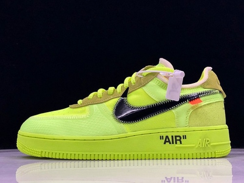 Nike Nike ST AIR FORCE 1 LOW X OW VOLT/HYPER JADE-CONE-BLACK · AO4606-700, photo 1
