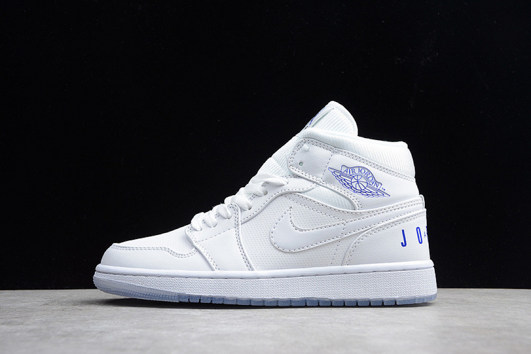 Jordan AIR Jordan 1 MID PREMIUM WHITE/CONCORD-WHITE · BQ6578-100, photo 1