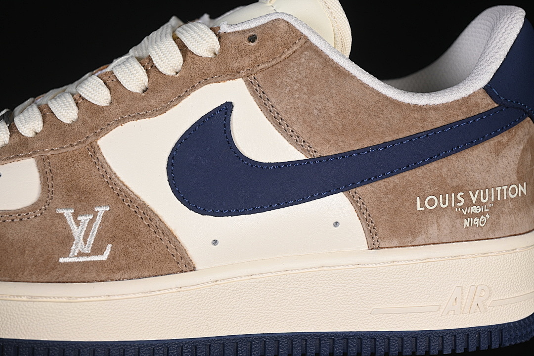 Nike [NH0601-589]-[AIR FORCE 1 07 LOW BEIGE/BROWN/DARK BLUE]-[WOMAN:36-39]-[MAN:40-45] - Image 8