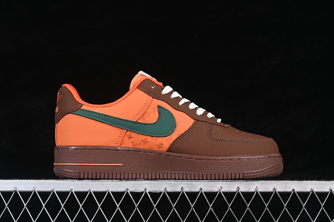 Nike [DF0188-126]-[AIR FORCE 1 07 LOW CASUAL SNEAKERS BROWN/ORANGE/GREEN]-[WOMAN:36-39]-[MAN:40-45] - Image 16
