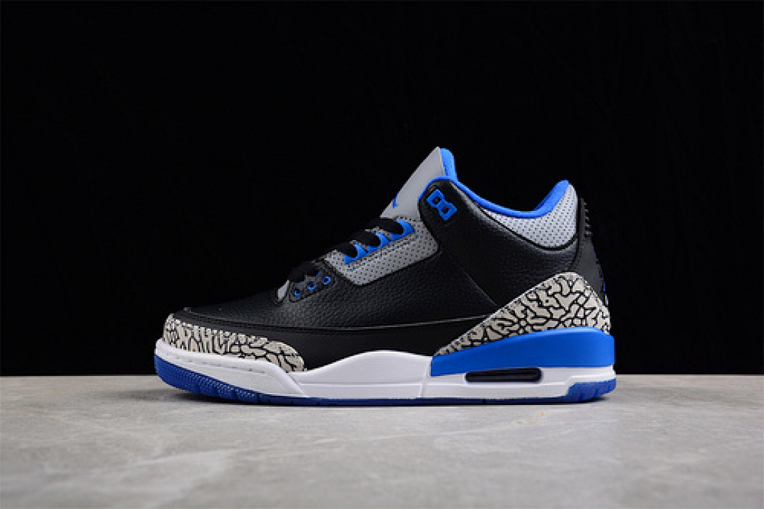 Jordan [136064-007]-[AIR JORDAN 3 RETRO BLACK/SPORT BLUE WOLF GREY]-[WOMAN:36-39]-[MAN:40-47.5], photo 1