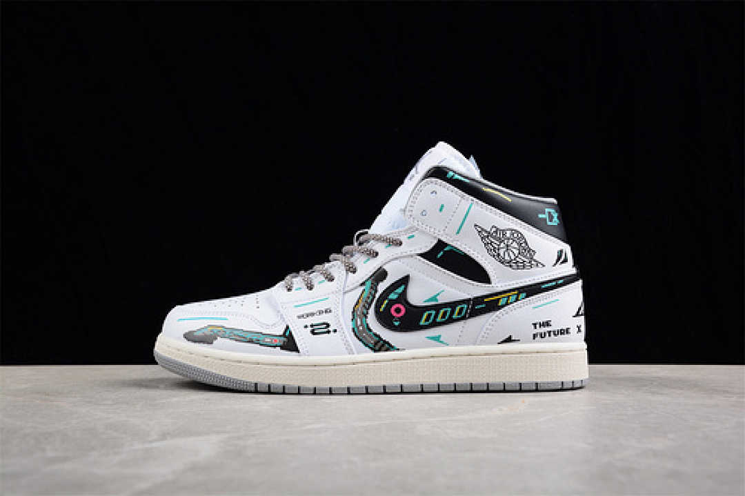 Jordan [554724-135]-[AIR JORDAN 1 MID WHITE/STEALTH/NEUTRAL GREY]-[WOMAN:36-39]-[MAN:40-46], photo 1