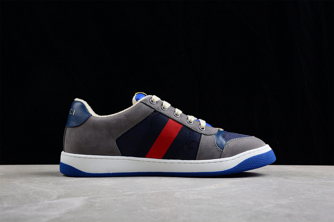 Gucci [GU*CCI DISTRESSED SCREENER SNEAKERS GREY/DARK BLUE/RED-WHITE]-[MAN:40-45] - Image 11