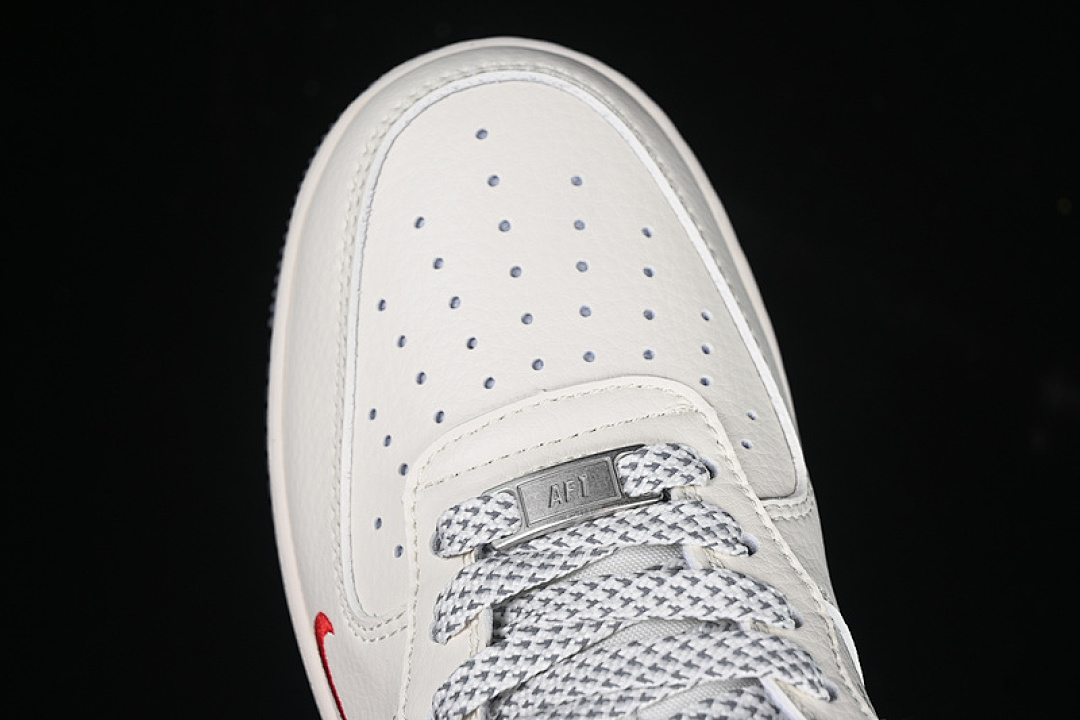 Nike [XS1958-503]-[AIR FORCE 1 07 LOW SUP WHITE/GREY/RED/SILVER]-[WOMAN:36-39]-[MAN:40-45] - Image 11