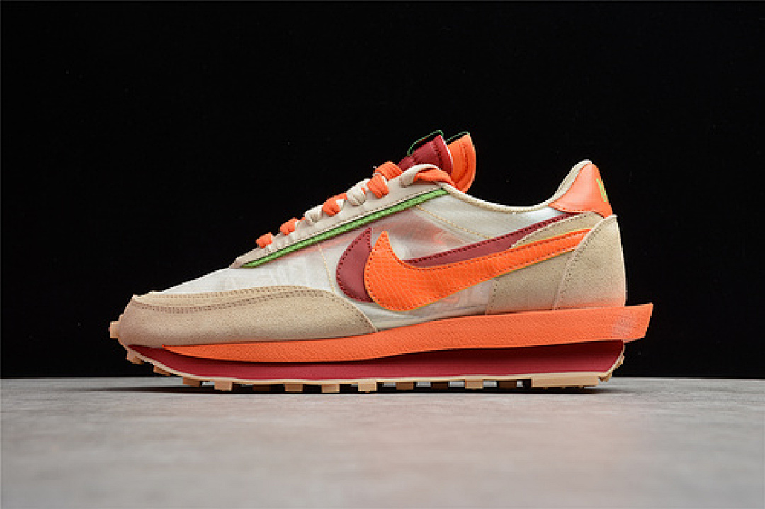 Sacai CLOT X Sacai LDWAFFLE NET/ORANGE BLAZE-DEEP RED-GREEN BEAN · DH1347-100, photo 1