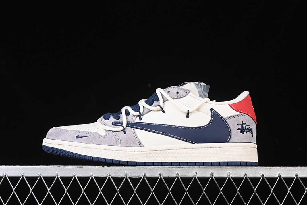 Jordan [SJ0086-140]-[TRAVIS SCOTT X FRAGMENT DESIGN AIR JORDAN 1 LOW OG SP WHITE/GREY/BLUE/RED], photo 1