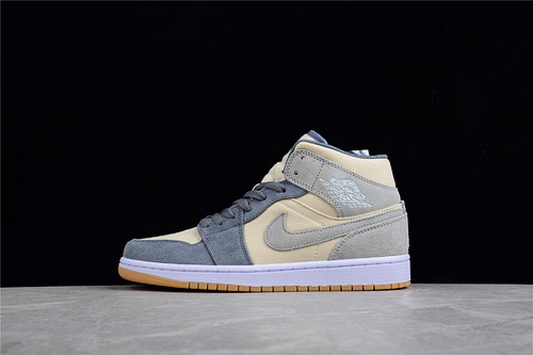 Jordan [DN4346-100]-[AIR JORDAN 1 MID GS LIGHT GREY/RICE/WHITE]-[WOMAN:36-39]-[MAN:40-46], photo 1