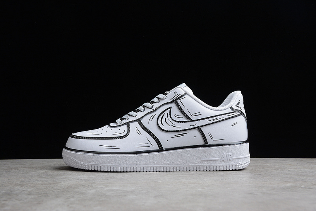 Nike Nike AIR FORCE 1 LOW 07 HAND DRAW WHITE/WHITE/BLACK · CW2288-222, photo 1