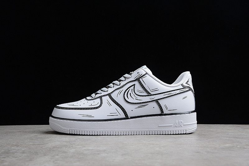 Nike Nike AIR FORCE 1 LOW 07 HAND DRAW WHITE/WHITE/BLACK · CW2288-222, photo 1