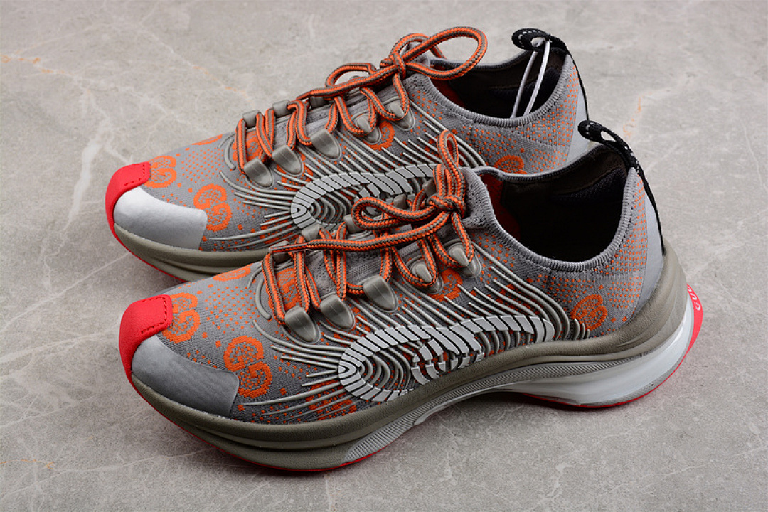 Gucci [680903UF3101270]-[GU*CCI KNIT SNEAKERS GREY/GREY/ORANGE]-[WOMAN:36-39]-[MAN:40-46] - Image 9