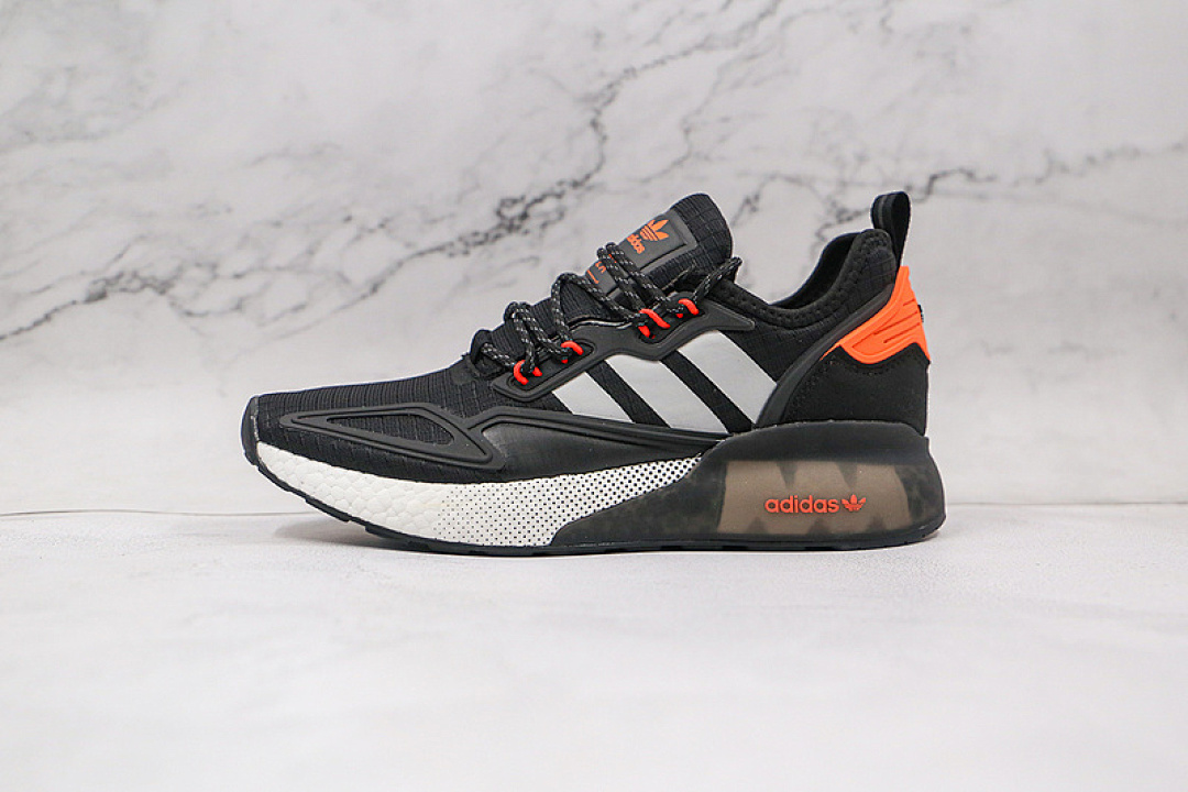 ZX 2K BOOST SHOES CORE BLACK/CLOUD WHITE/ORANGE · FX0072, photo 1
