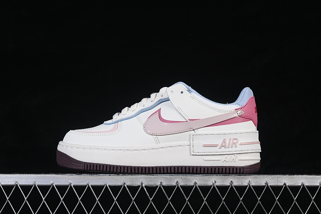Nike [IQ9803-161]-[AIR FORCE 1 SHADOW BOARD SHOES WHITE/PINK/BLUE]-[WOMAN:35.5-39]-[MAN:40] - Image 2