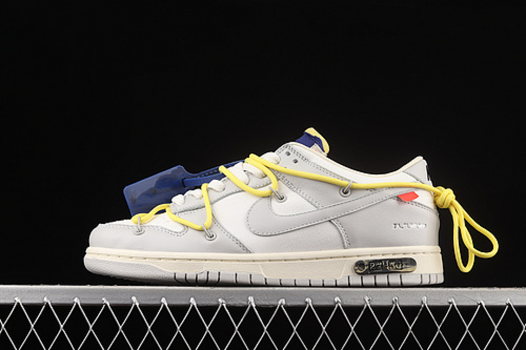 Unbranded [DM1602-120]-[OW X SB DUNK LOW DEAR SUMMER LOT 27 OF 50 NEUTRAL GREY/YELLOW]-[UNSIEX:36-46], photo 1