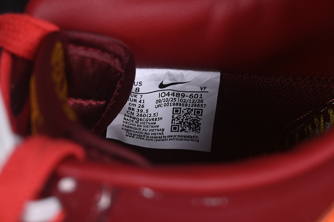 Nike [IO4489-601]-[AIR FORCE 1 07 LOW CASUAL SNEAKERS WINE RED/ORANGE]-[WOMAN:36-39]-[MAN:40-46] - Image 5