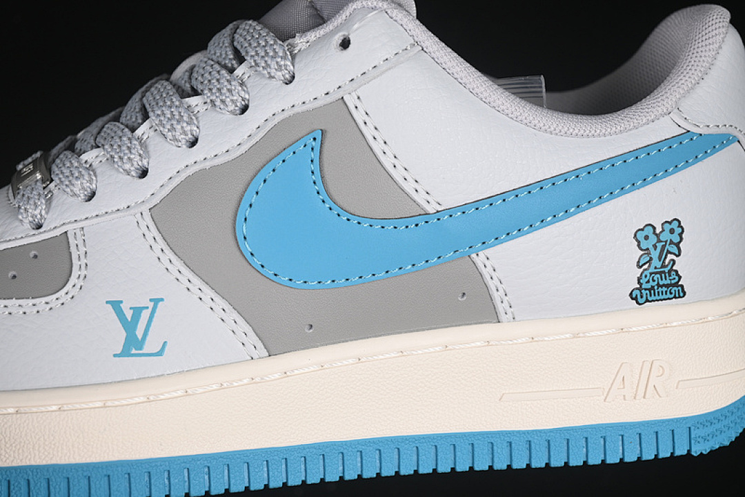 Nike [JJ2508-704]-[AIR FORCE 1 07 LOW LV WHITE/GREY/BLUE]-[WOMAN:36-39]-[MAN:40-45] - Image 9