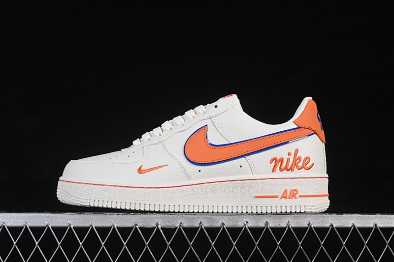 Nike Nike AIR FORCE 1 07 LOW CASUAL SNEAKERS WHITE/ORANGE/BLUE · NH0601-542, photo 1