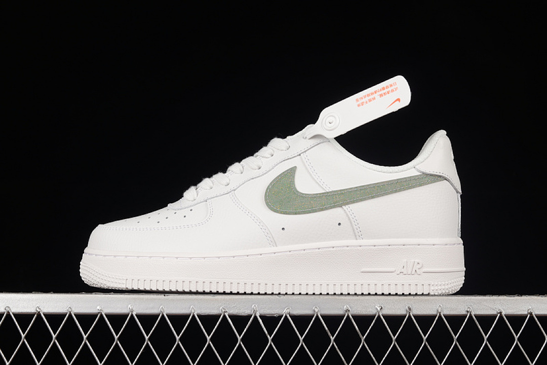 Nike [DD4407-101]-[AIR FORCE 1 LOW GLITTER SWOOSH SUMMIT WHITE/GREY FOG/DUSTY SAGE]-[UNISEX:36-45], photo 1
