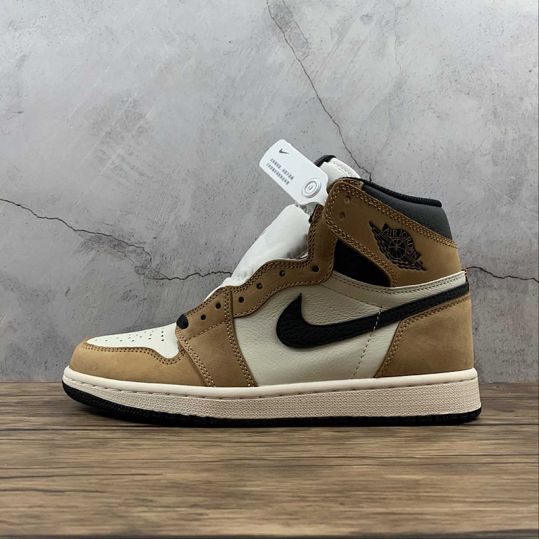 Jordan [555088-700]-[AIR JORDAN 1 RETRO HIGH ROOKIE OF THE YEAR GOLD HARVEST/BLACK-SAIL]-[MAN:40-45], photo 1