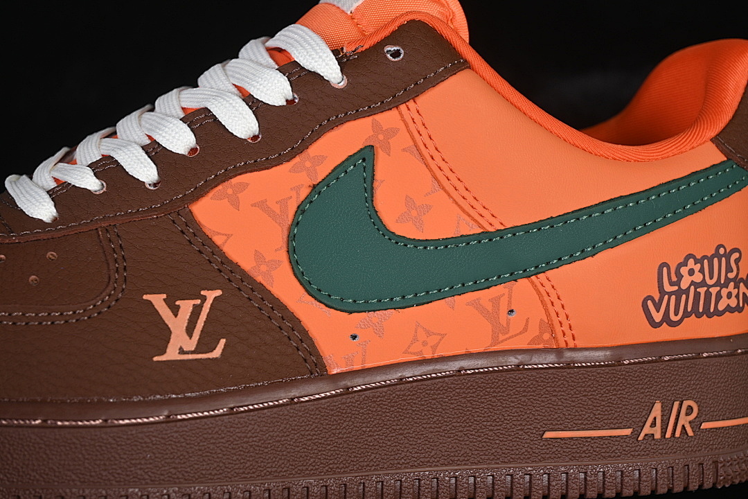 Nike [DF0188-126]-[AIR FORCE 1 07 LOW CASUAL SNEAKERS BROWN/ORANGE/GREEN]-[WOMAN:36-39]-[MAN:40-45] - Image 8