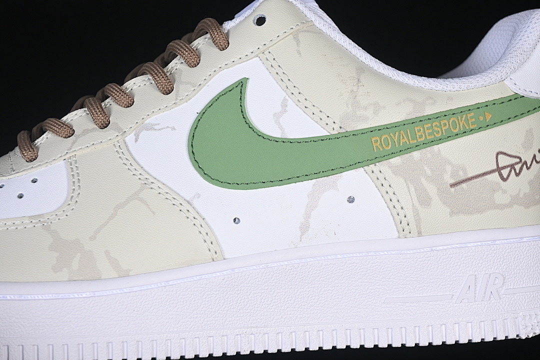 Nike [ZH0316-130]-[AIR FORCE 1 07 LOW WHITE/BEIGE/GREEN]-[WOMAN:36-39]-[MAN:40-45] - Image 8