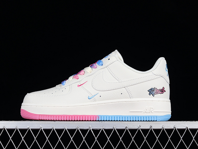 Nike Nike AIR FORCE 1 LOW 07 SU19 MIAMI WHITE/BLUE/PINK · KU0902-112, photo 1