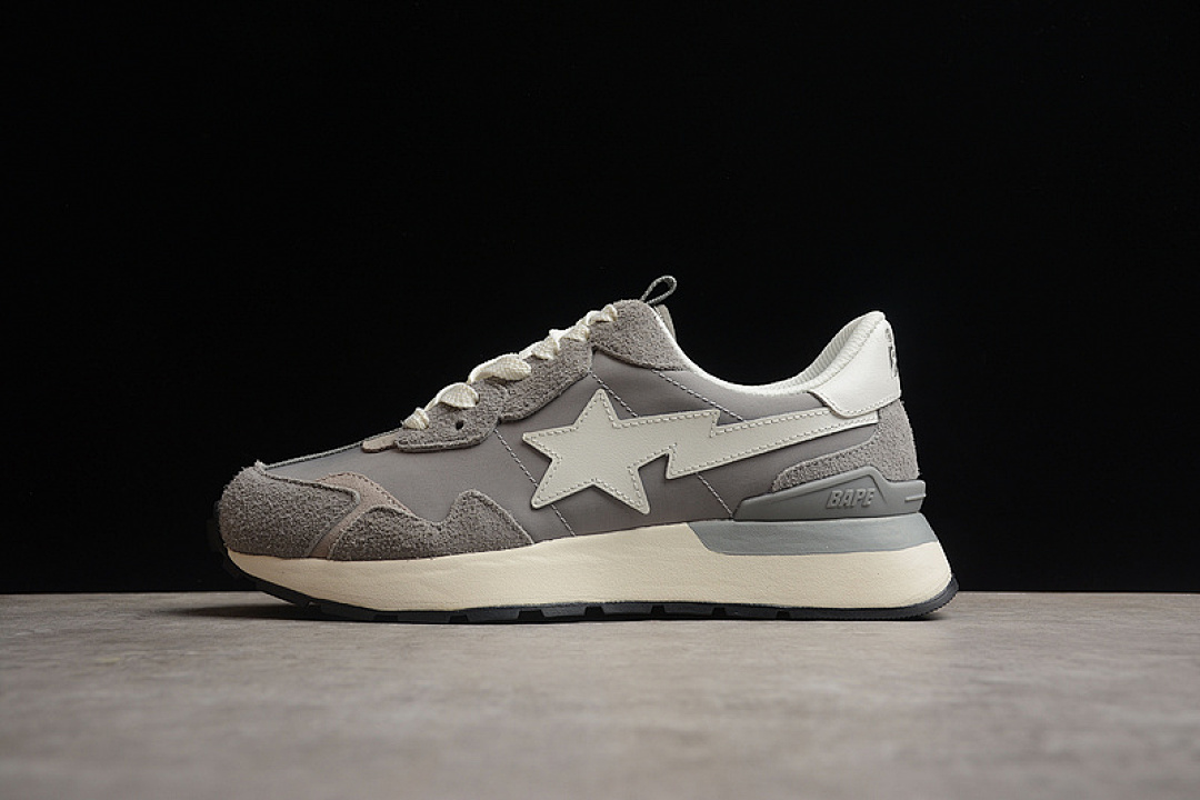 Bape Bape [ ROAD STA EXPRESS RUNNING SHOES LIGHT GREY/WHITE/LIGHT GREY]-[WOMAN:36-39]-[MAN:40-45], photo 1