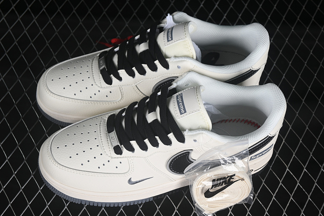 Nike [XZ6188-362]-[AIR FORCE 1 07 LOW SUPREME BLACK/GREY/OFF WHITE]-[WOMAN:36-39]-[MAN:40-45] - Image 11
