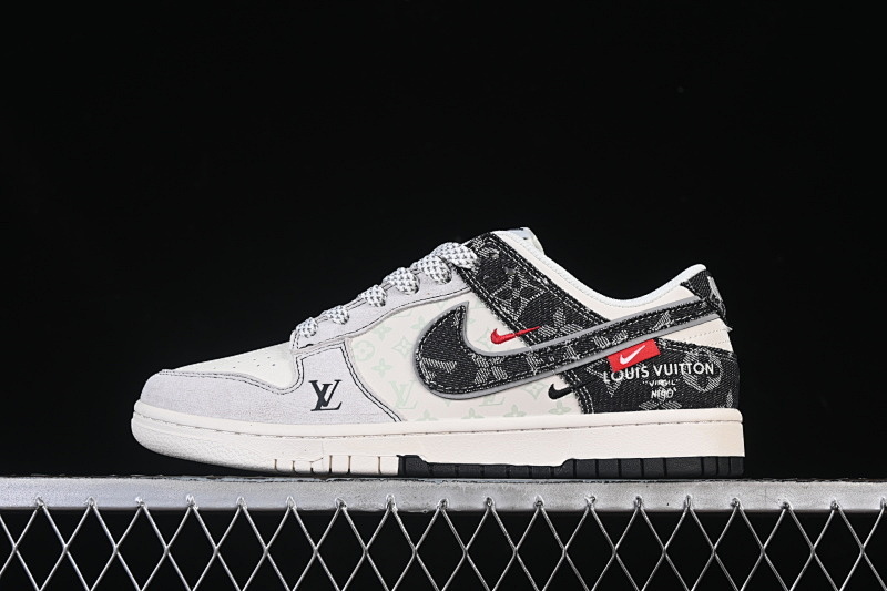 Louis Vuitton Nike SB DUNK LOW LV WHITE/BLACK/GREY · YX5066-382, photo 1