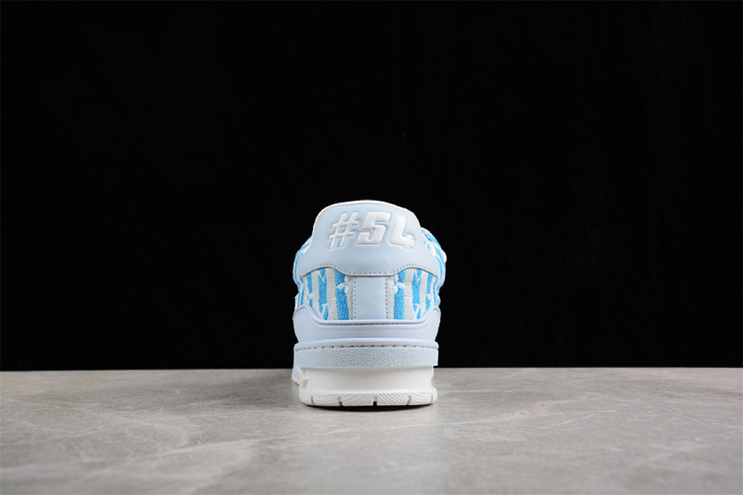Louis Vuitton [L*V TRAINER SNEAKER LOW BASKETBALL SHOES WHITE/BLUE]-[MAN:38-45] - Image 11