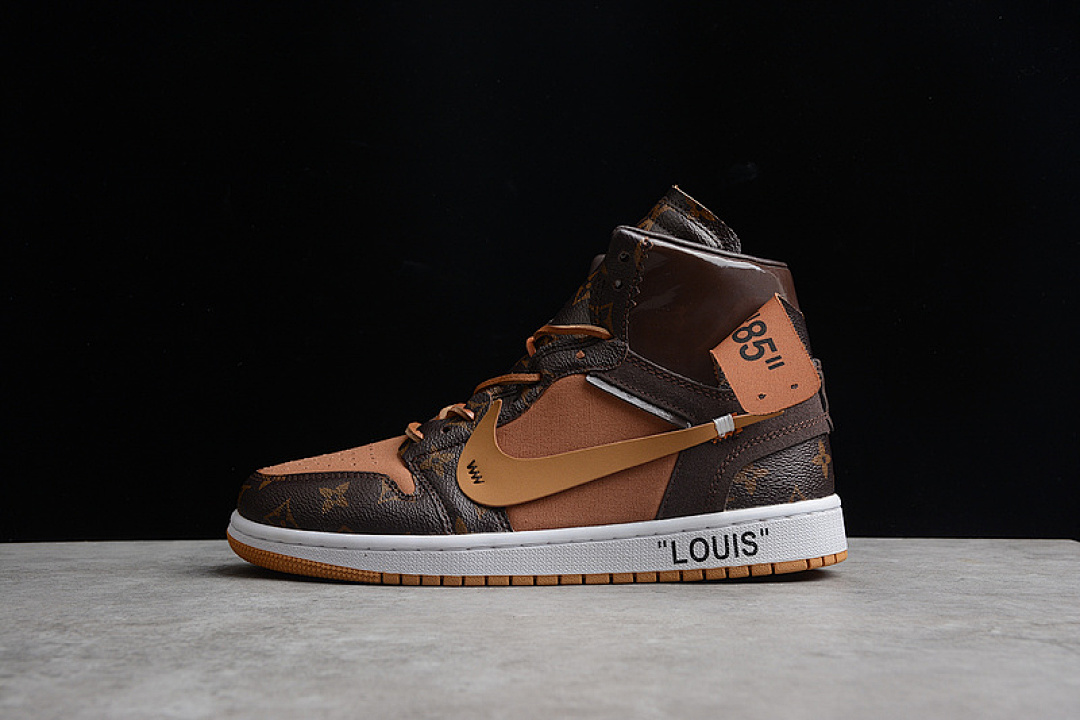 Jordan [AQ0818-158]-[AIR JORDAN 1 X OW L*V DARK BROWN/BROWN/WHITE]-[WOMAN:36-39]-[MAN:40-47], photo 1