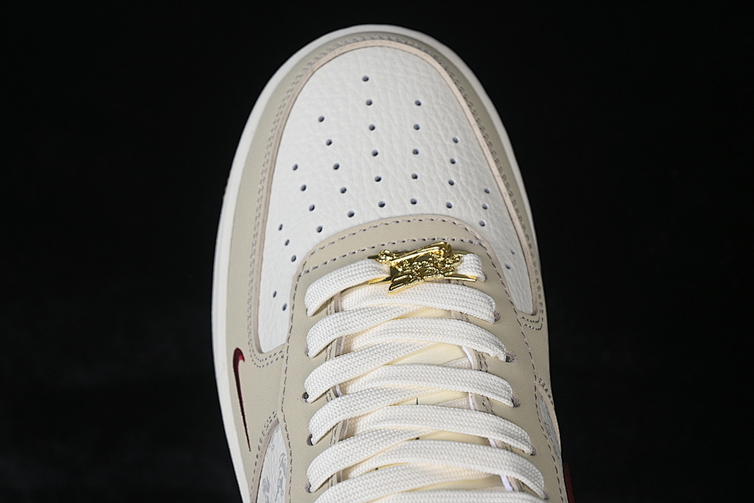 Nike [NH0601-519]-[AIR FORCE 1 07 LOW CASUAL SNEAKERS WHITE/BROWN/RED]-[WOMAN:36-39]-[MAN:40-45] - Image 10