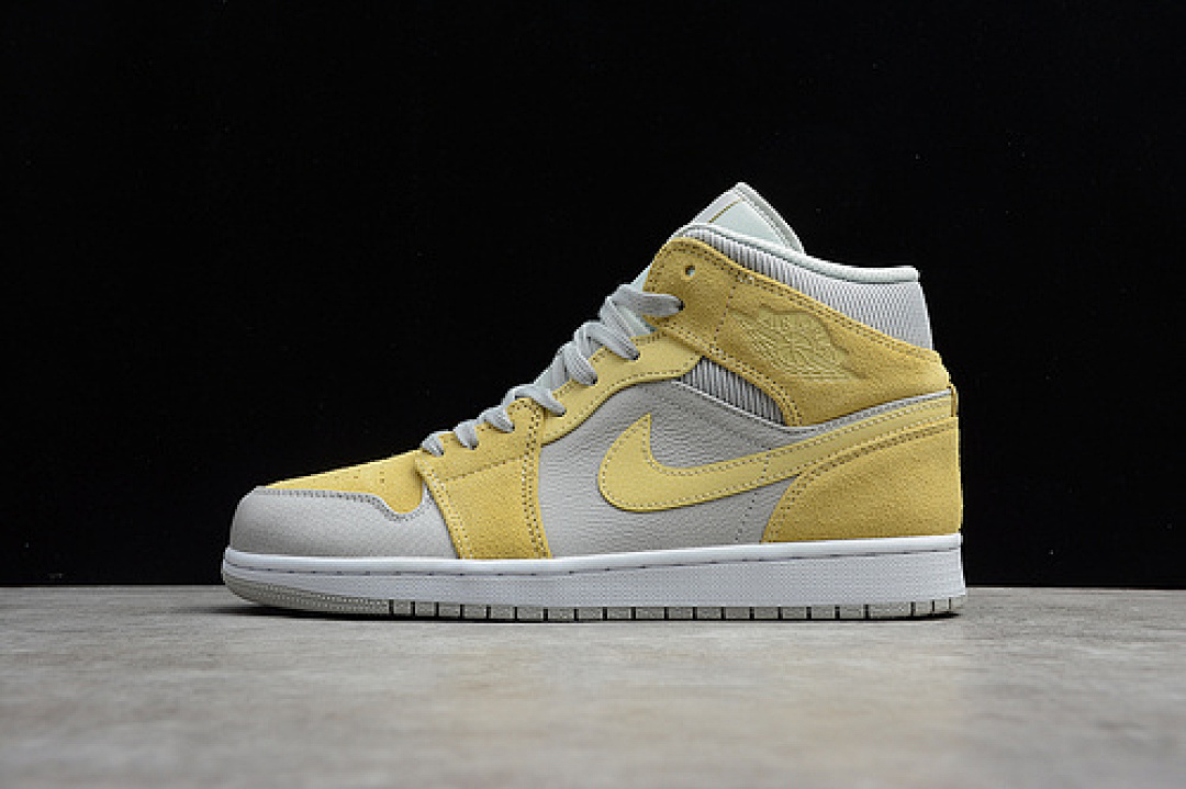 Jordan [DA4666-001]-[CJ AIR JORDAN 1 MID MIXED TEXTURES GREY FOG/LEMON WASH-WHITE]-[MAN:40-46], photo 1