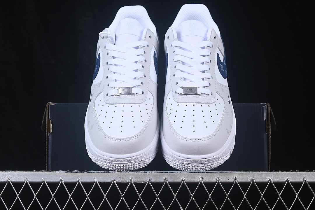 Nike [CZ0270-106]-[AIR FORCE 1 07 LOW CASUAL SNEAKERS NAVY BLUE/GREY]-[WOMAN:36-39]-[MAN:40-45] - Image 12
