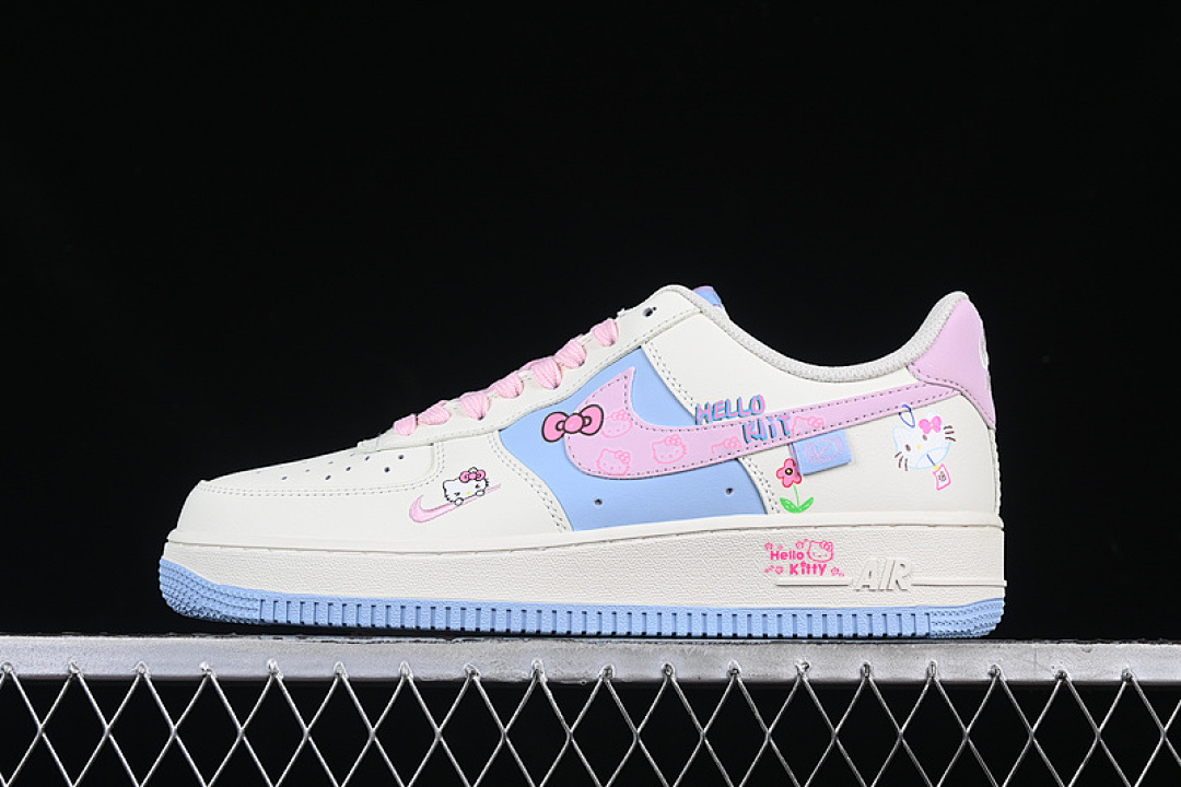 Nike [DB3301-222]-[AIR FORCE 1 07 LOW HELLO KITTY WHITE/BLUE/PINK]-[WOMAN:36-39]-[MAN:40-45], photo 1