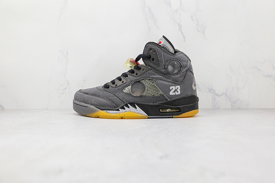 Off-White [CT8480-001]-[OW X AIR JORDAN 5 RETRO SP MUSLIN BLACK/FIRE RED]-[WOMAN:36-39]-[MAN:40-46], photo 1