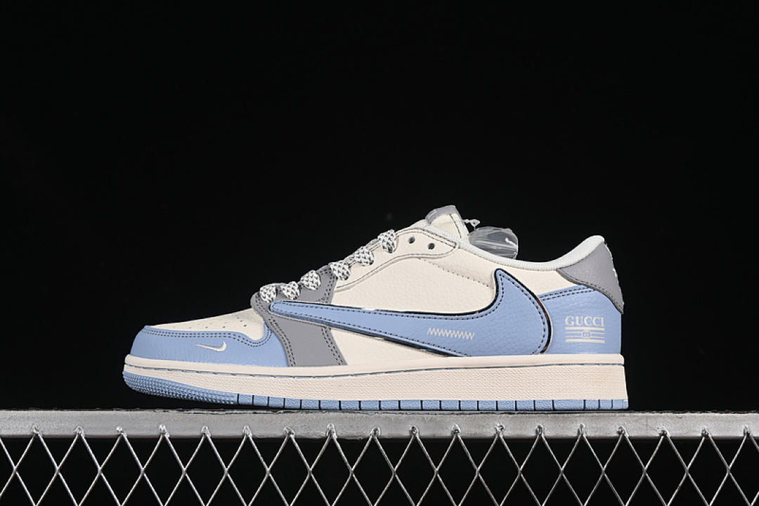 Jordan [ZH2598-241]-[TRAVIS SCOTT X FRAGMENT DESIGN AIR JORDAN 1 LOW OG SP WHITE/GREY/BLUE]-[36-45], photo 1