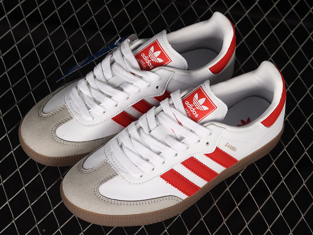 Adidas [B44628]-[SAMBA VEGAN OG FOOTWEAR WHITE/SCARLET/GUM]-[WOMAN:36-39]-[MAN:40-45] - Image 10