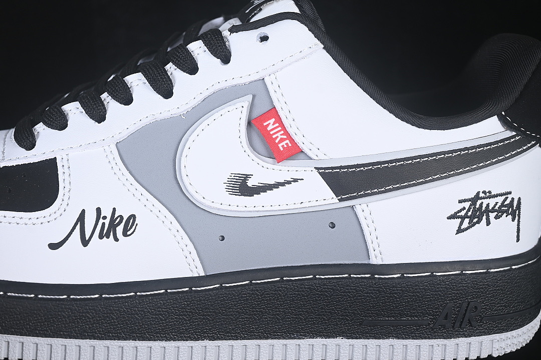 Nike [RJ1988-006]-[AIR FORCE 1 07 LOW CASUAL SNEAKERS GREY/BLACK/WHITE]-[WOMAN:36-39]-[MAN:40-45] - Image 7