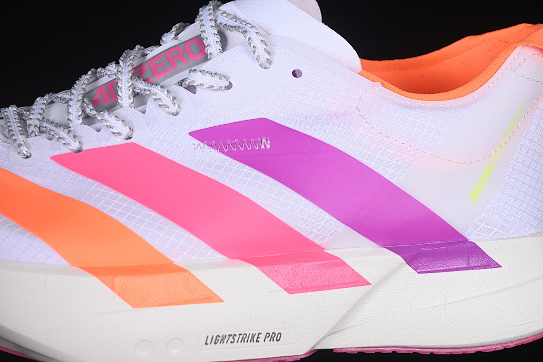 Adidas [KJ2123]-[ADIZERO ADIOS 4 M LOW-TOP RUNNING SHOES WHITE/ORANGE]-[WOMAN:36-39]-[MAN:40-46] - Image 8