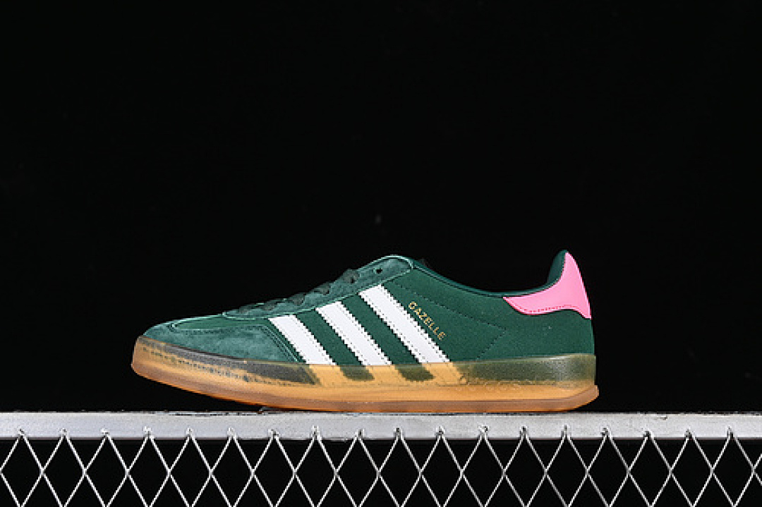 Adidas ORIGINALS GAZELLE INDOOR COLLEGIATE GREEN/FOOTWEAR WHITE/LUCID PINK · IG5929, photo 1