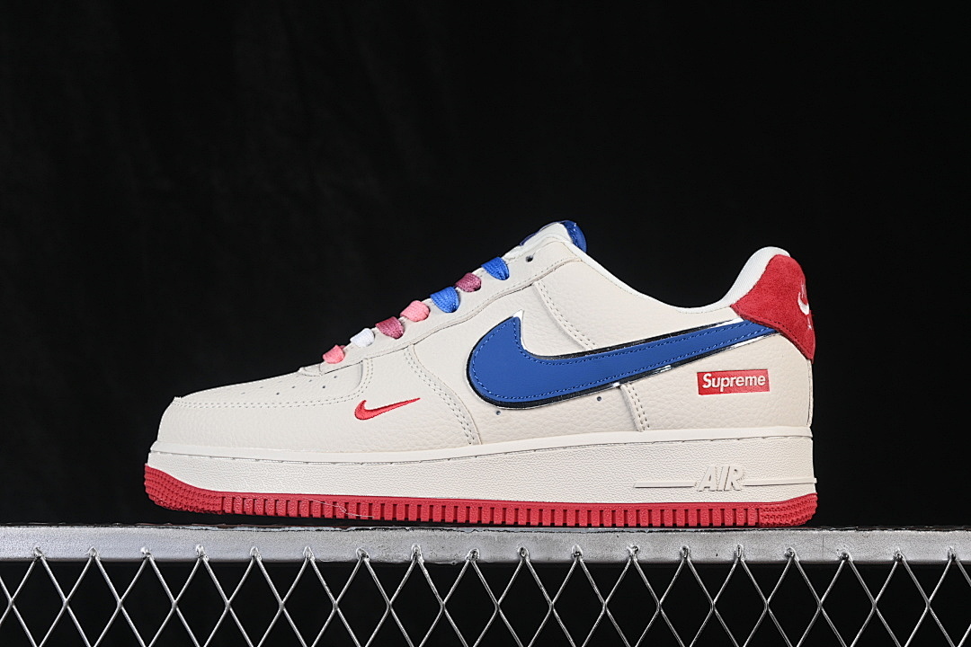 Nike [BK1916-007]-[AIR FORCE 1 07 LOW CASUAL SNEAKERS WHITE/BLUE/RED]-[WOMAN:36-39.5]-[MAN:40-45] - Image 2