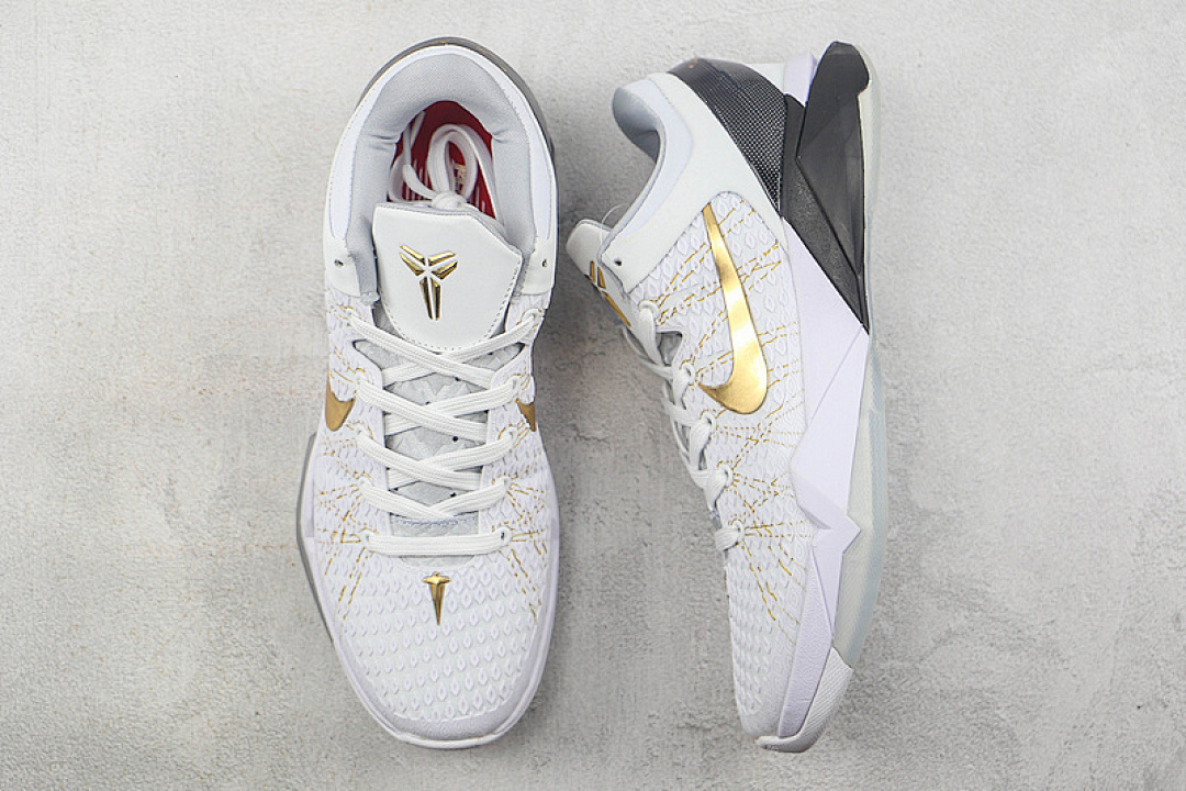 Nike [511371-100]-[ZOOM KOBE 7 SYSTEM ELITE HOME WHITE/METALLIC GOLD-BLACK-NATURAL GREY]-[MAN:40-46] - Image 3