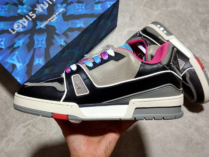 Louis Vuitton [L*V 2021 TRAINER SNEAKERS GREY/BLACK/MULTI-COLOR]-[MAN:38-45]