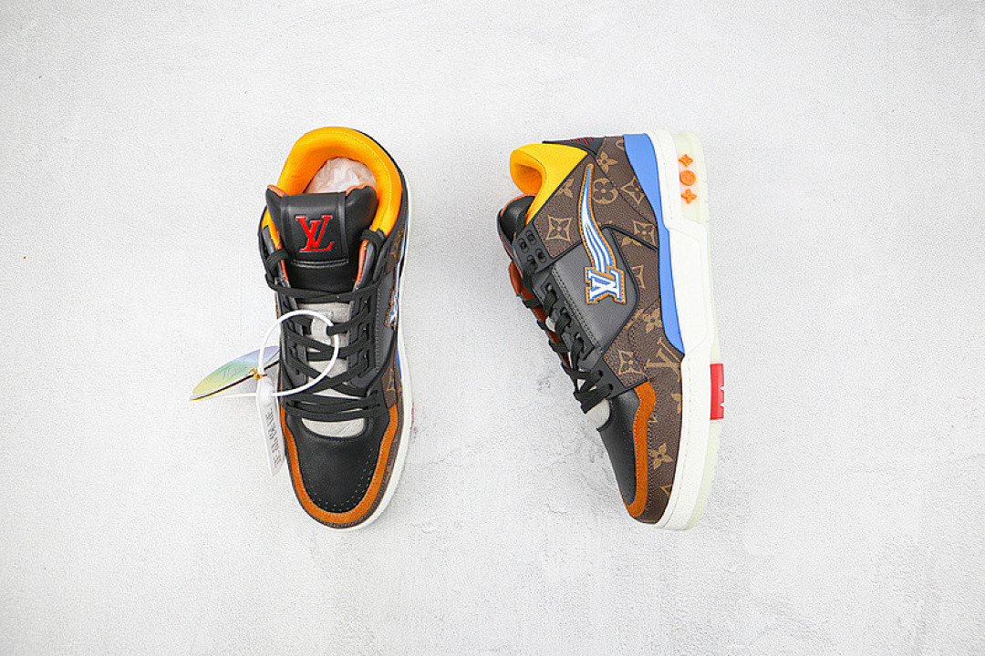 Louis Vuitton [L*V 2020 TRAINER SHOES BROWN/BLUE/WHITE-YELLOW]-[MAN:39-45] - Image 4