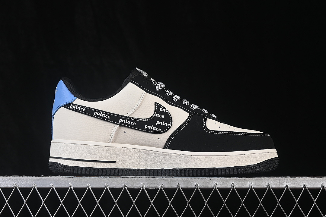Nike [DW8806-005]-[AIR FORCE 1 07 LOW CASUAL SNEAKERS BEIGE/BLACK/BLUE]-[WOMAN:36-39.5]-[MAN:40-45] - Image 16
