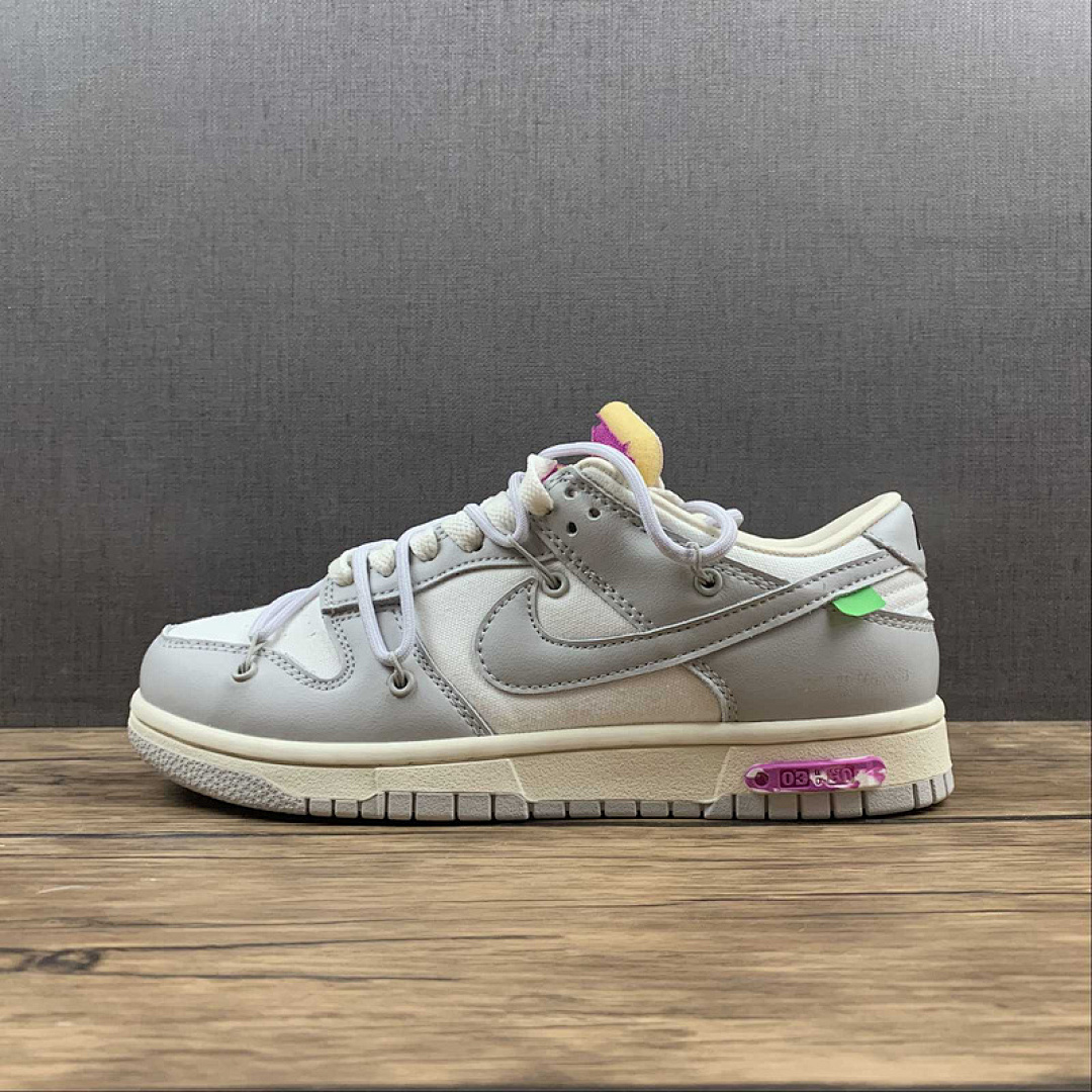 Off-White [DM1602-118]-[OW X SB DUNK LOW LOT 03 OF 50 SAIL/NEUTRAL GREY/WHITE]-[WOMAN:36-39]-[MAN:40-45], photo 1