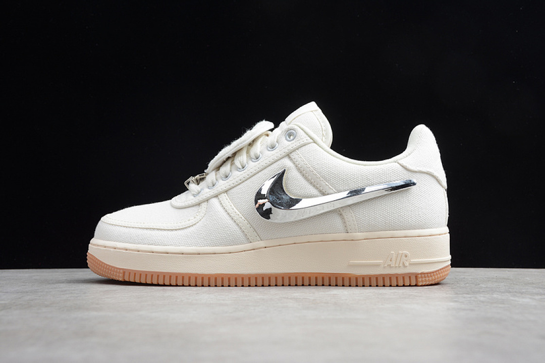 Nike [AQ4211-101]-[CY AIR FORCE 1 LOW X TRAVI SCOTT SAIL/SAIL-GUM (LIGHT BROWN]), photo 1